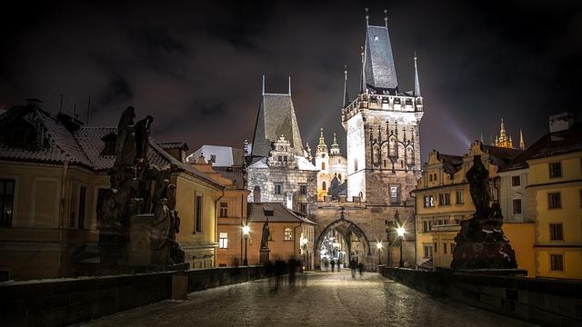 Foto af vinteren Prag