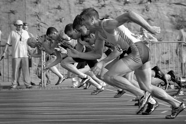 Sprinters at the start