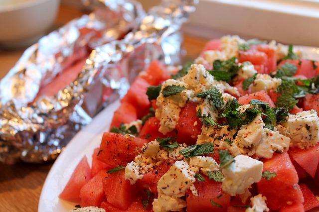 Slices of chum salmon in baking foil